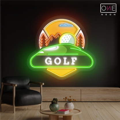 Mountain Golf Artwork Led Neon Sign