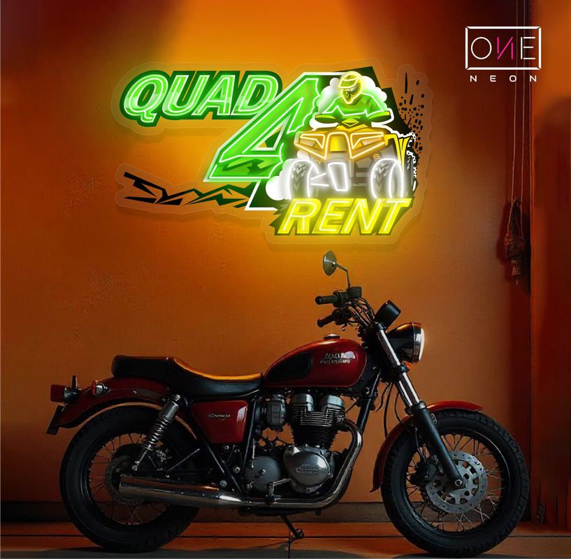 Quad 4 Rent Artwork Led Neon Sign