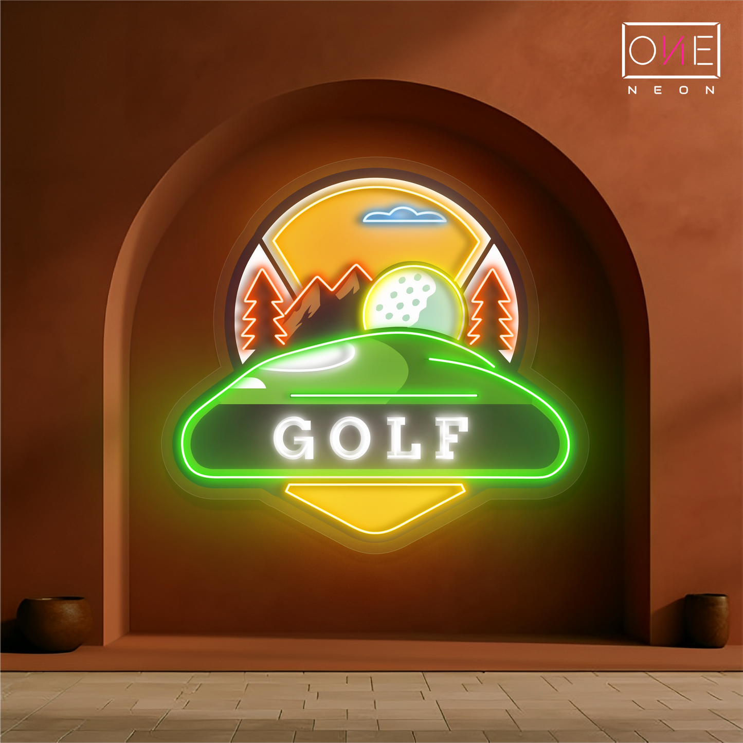 Mountain Golf Artwork Led Neon Sign