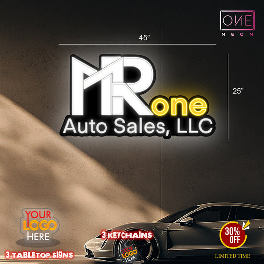 MR One Auto Sales | LED Neon Sign (outdoor use)