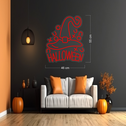 Witch Hat Halloween LED Neon Sign