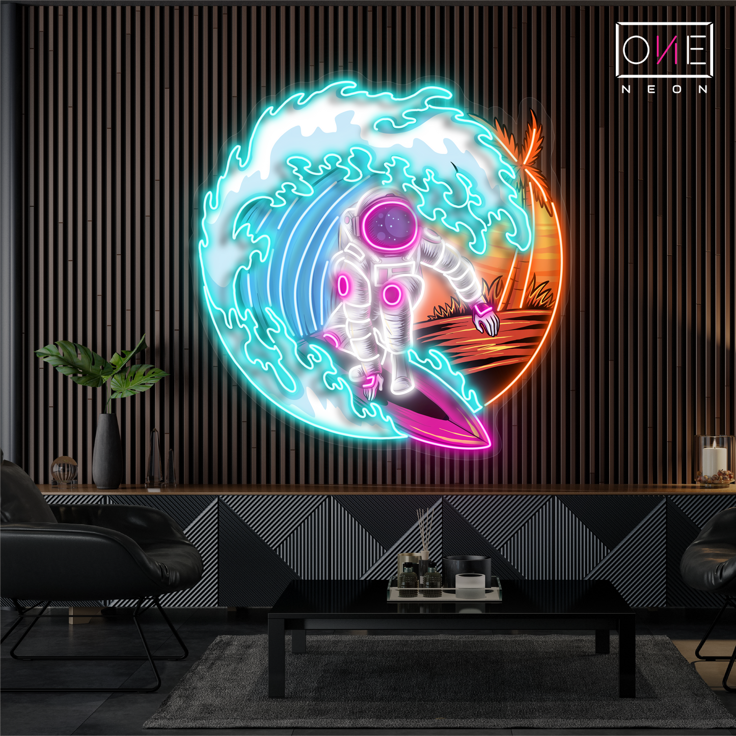 Cosmic Surfer Artwork Led Neon Sign