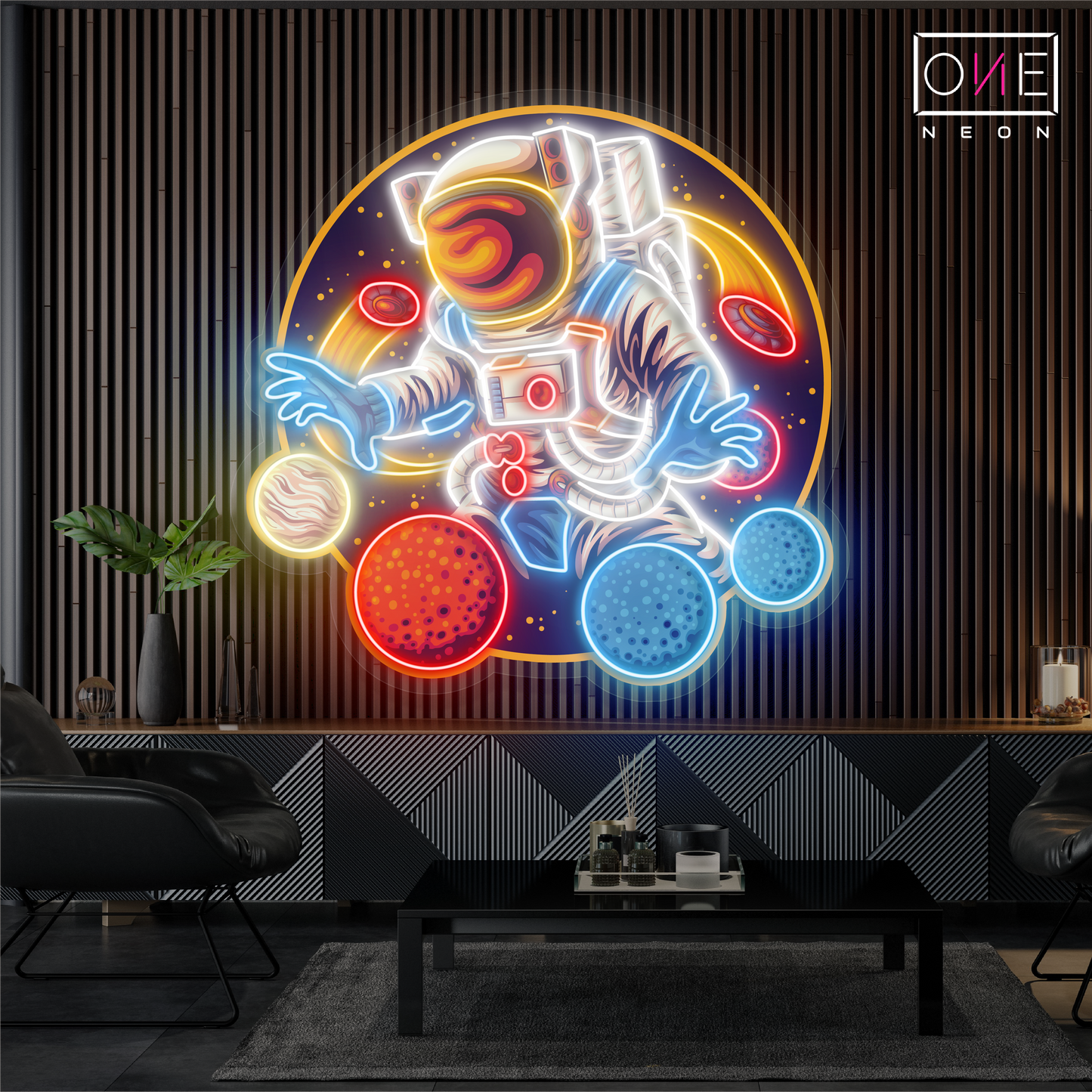 Planet Juggler Artwork Led Neon Sign