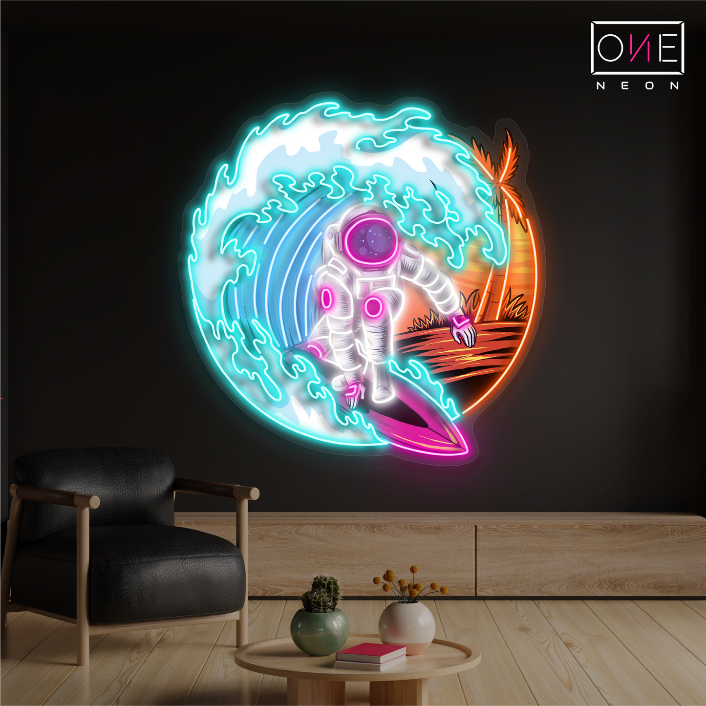 Cosmic Surfer Artwork Led Neon Sign