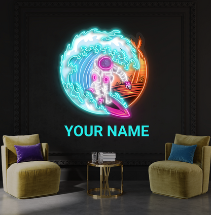 Cosmic Surfer Artwork Led Neon Sign