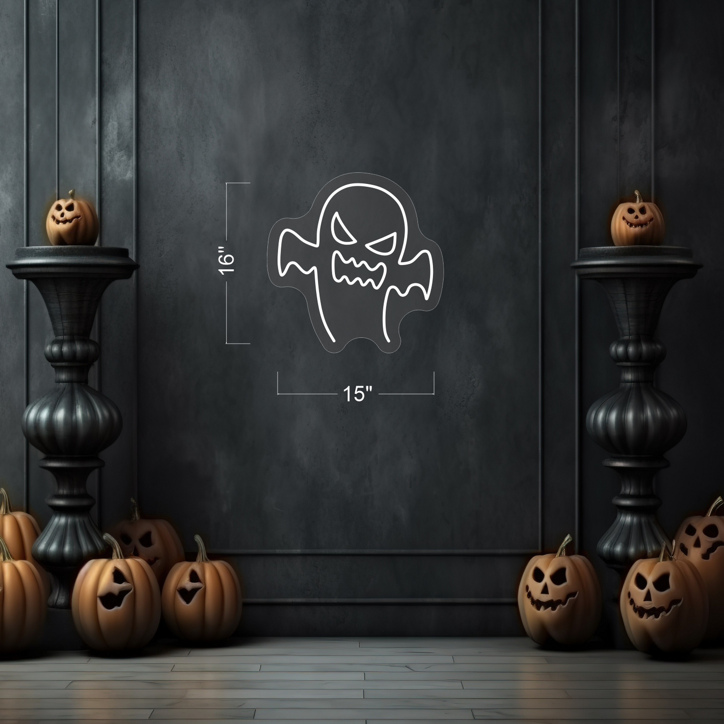 Angry Ghost LED Neon Sign