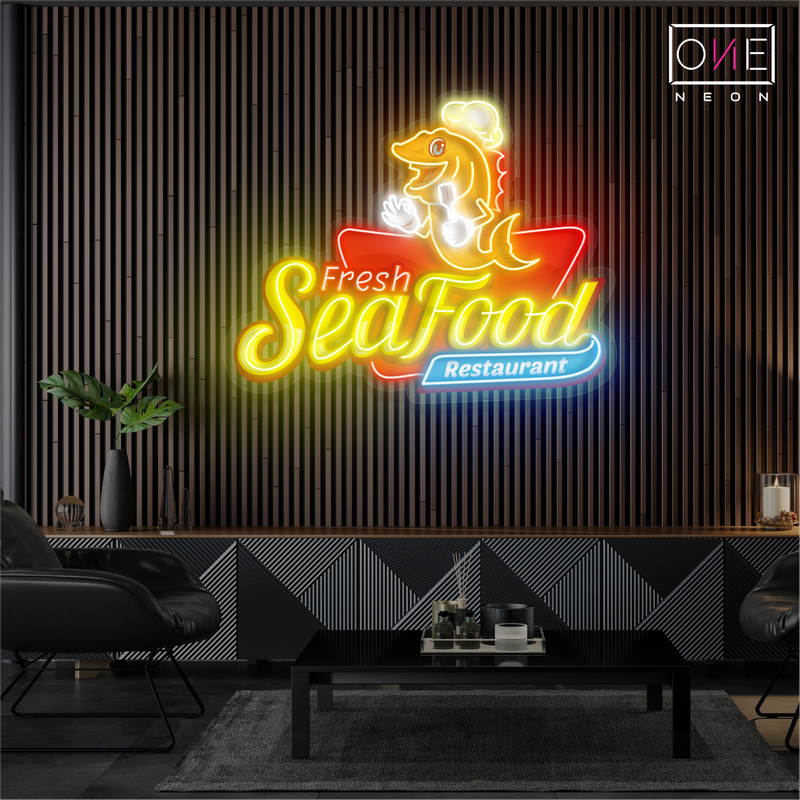 Fresh Seafood Restaurant Artwork Led Neon Sign