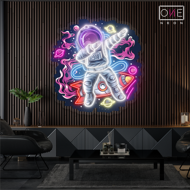 Dabbing Astronaut Artwork Led Neon Sign