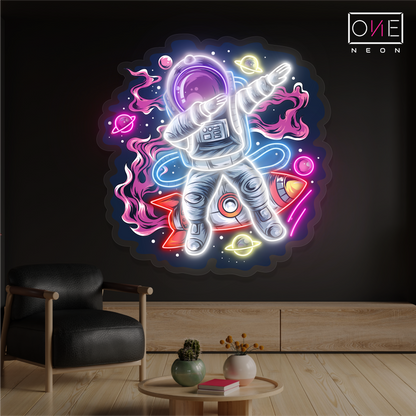 Dabbing Astronaut Artwork Led Neon Sign