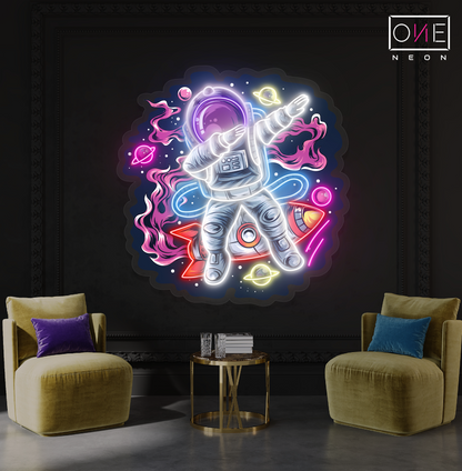 Dabbing Astronaut Artwork Led Neon Sign