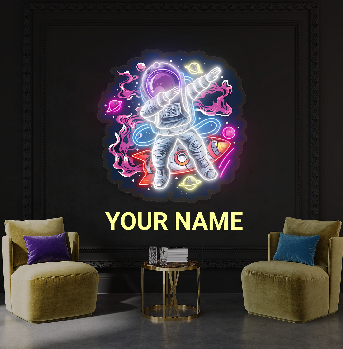 Dabbing Astronaut Artwork Led Neon Sign