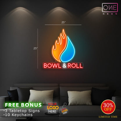 BOWL & ROLL + Namaste  LED Neon Sign (2 signs)