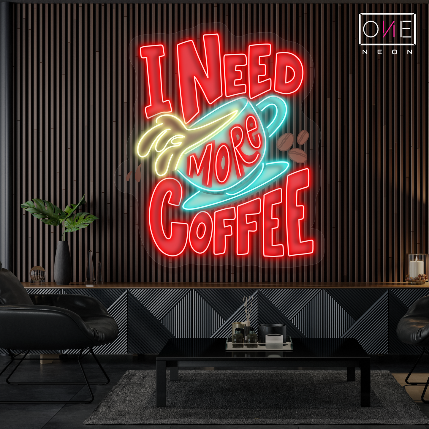 I Need More Coffee Artwork Led Neon Sign