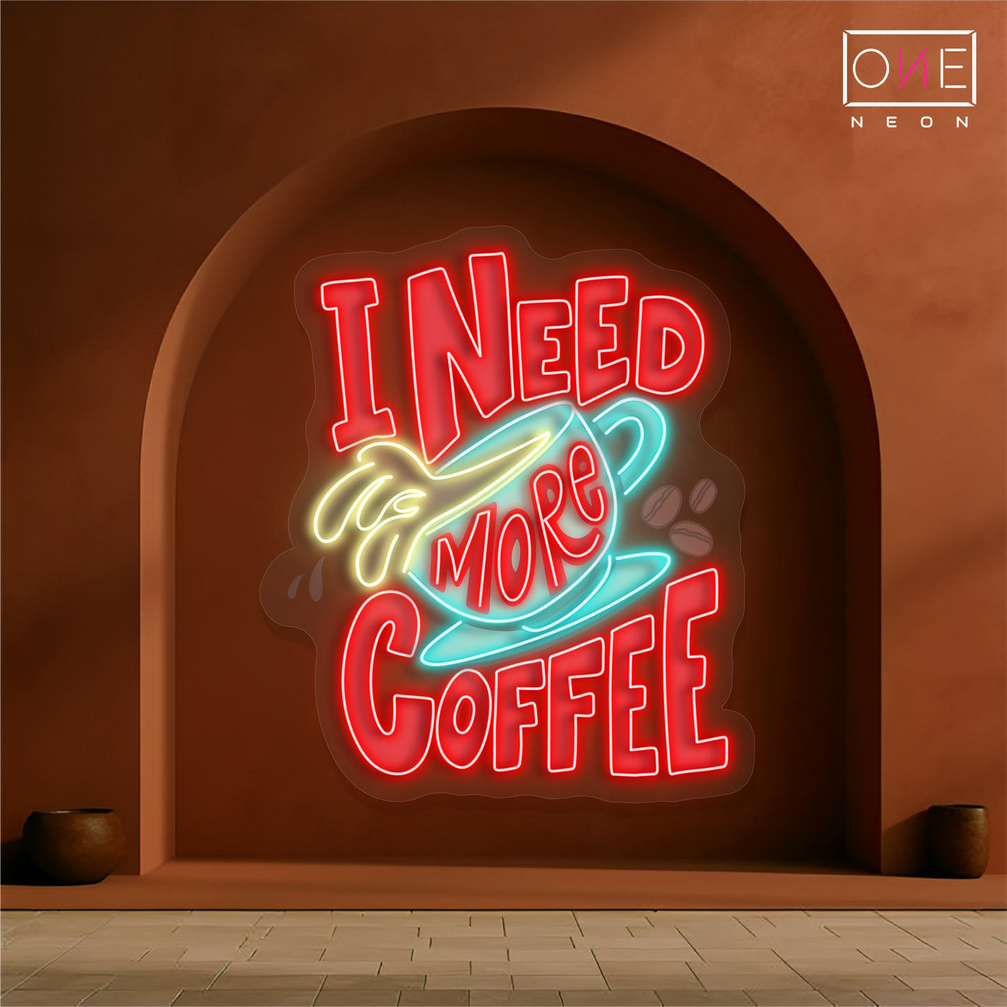 I Need More Coffee Artwork Led Neon Sign