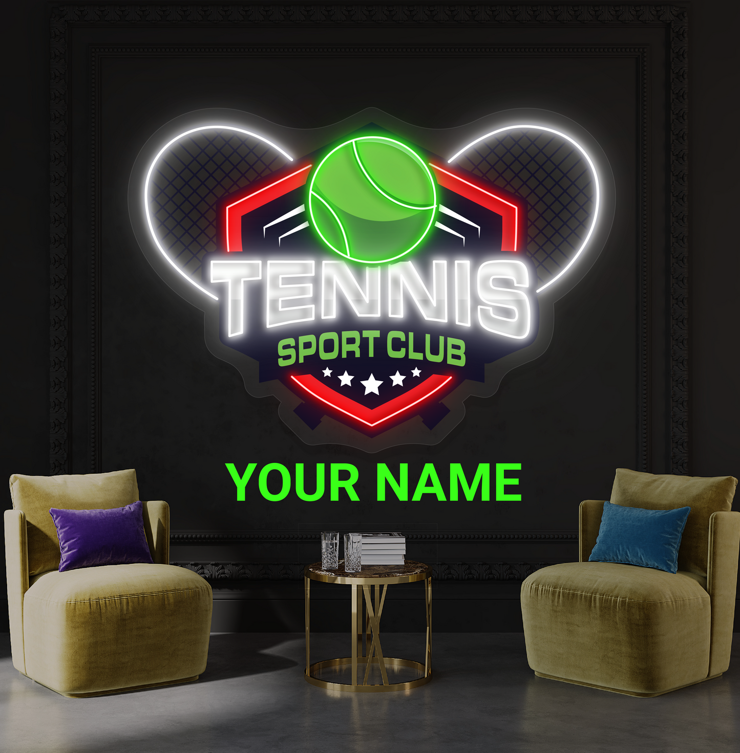 Tennis Sport Club Artwork Led Neon Sign