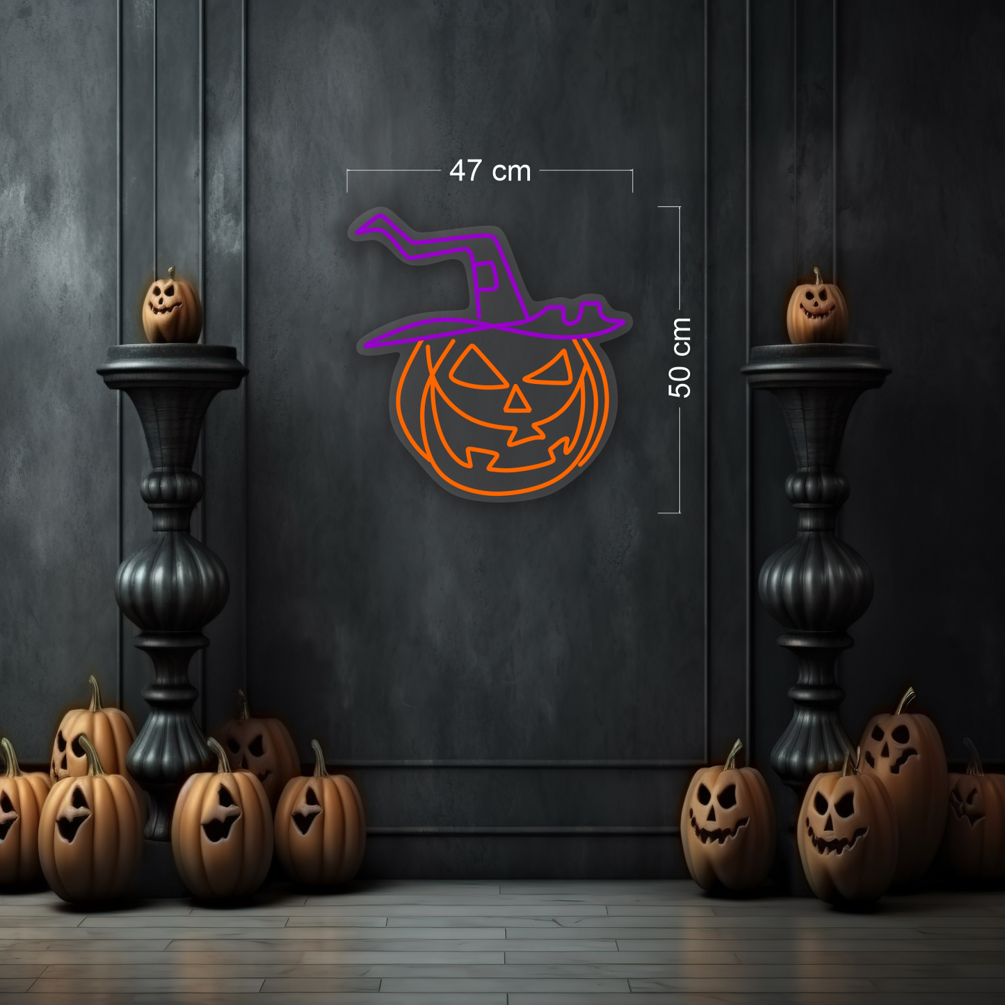 Pumpkin Witch Hat LED Neon Sign