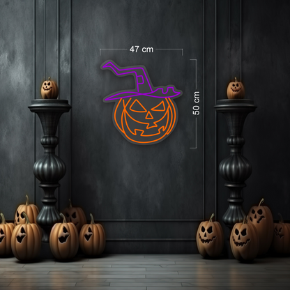 Pumpkin Witch Hat LED Neon Sign