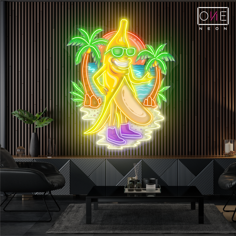 Banana Beach Vibes Artwork Led Neon Sign