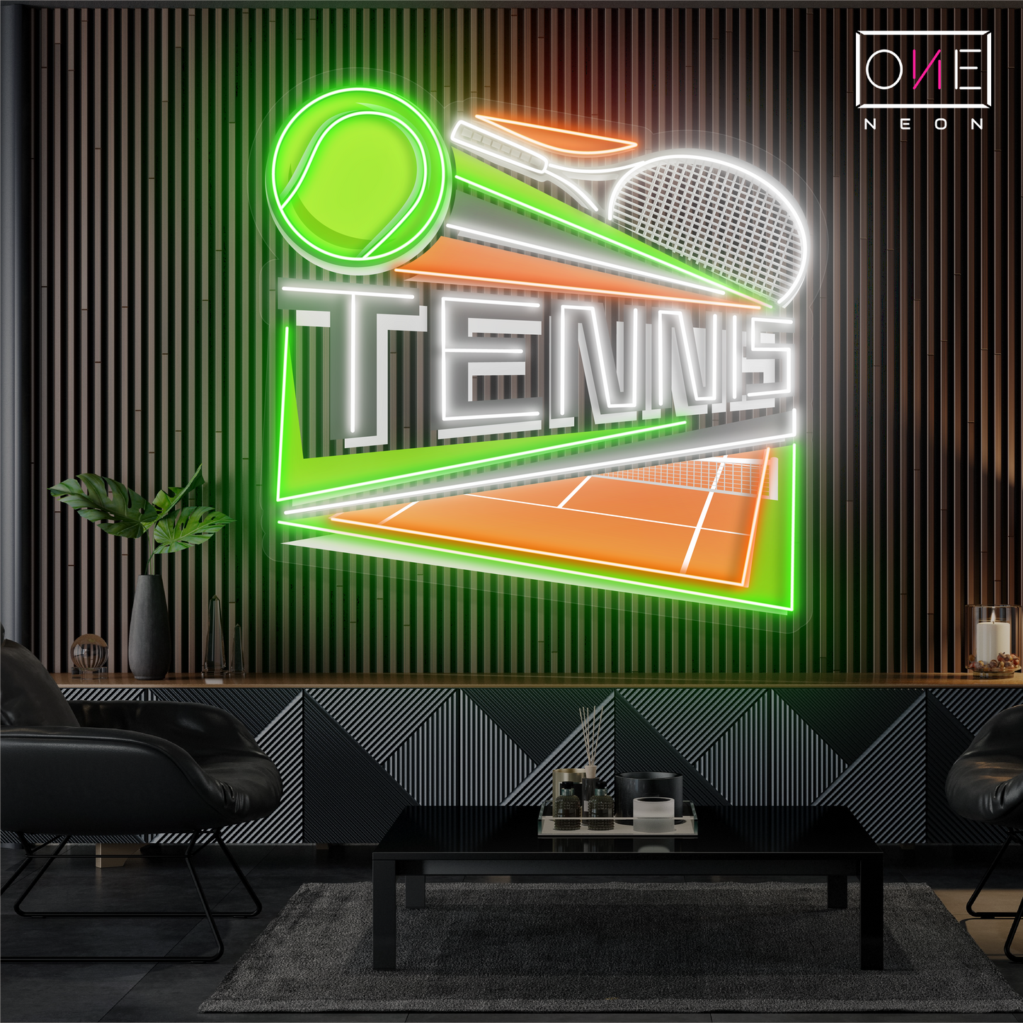 Court Side Tennis Artwork Led Neon Sign