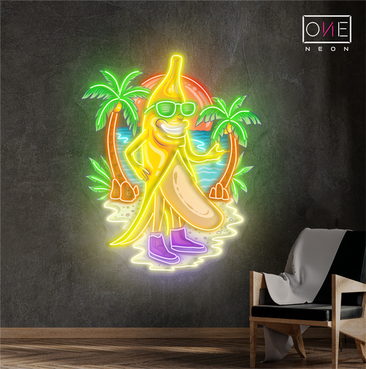 Banana Beach Vibes Artwork Led Neon Sign