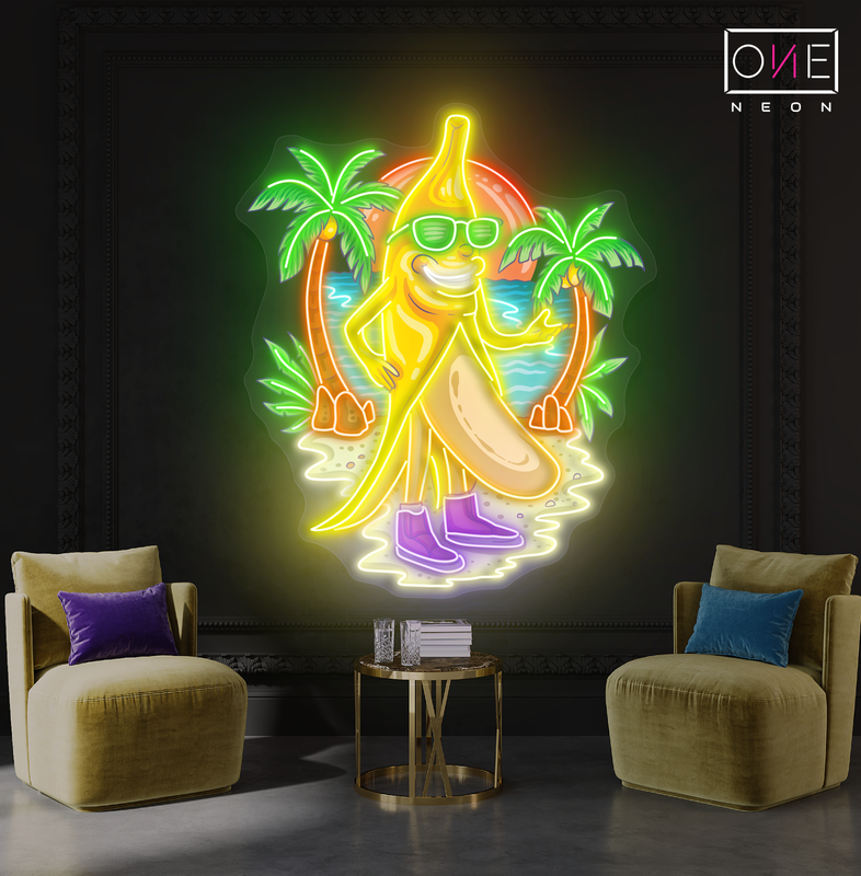 Banana Beach Vibes Artwork Led Neon Sign