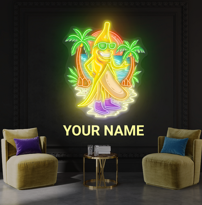 Banana Beach Vibes Artwork Led Neon Sign