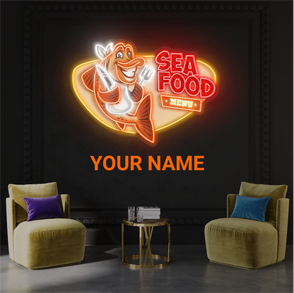 Seafood Artwork Led Neon Sign