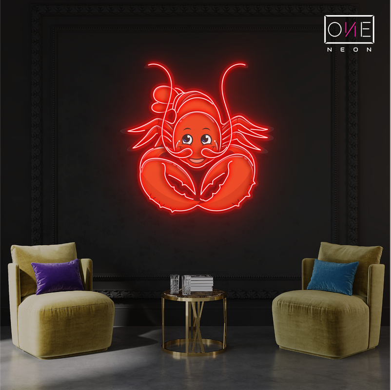 Happy Lobster Artwork Led Neon Sign