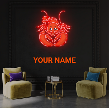 Happy Lobster Artwork Led Neon Sign