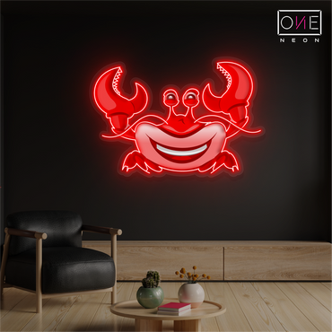 Smiling Crab Artwork Led Neon Sign