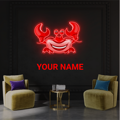 Smiling Crab Artwork Led Neon Sign