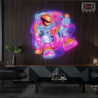 Chill Astronaut Artwork Led Neon Sign