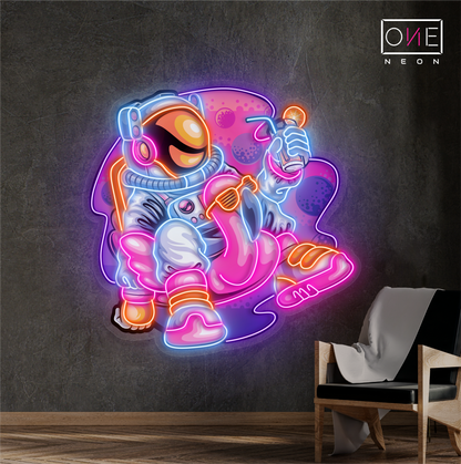 Chill Astronaut Artwork Led Neon Sign