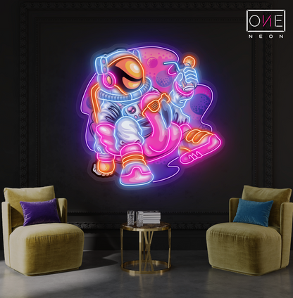 Chill Astronaut Artwork Led Neon Sign