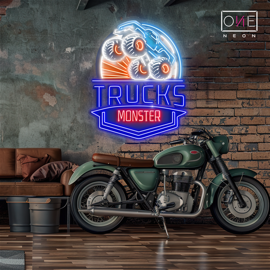 Trucks Monster Artwork Led Neon Sign