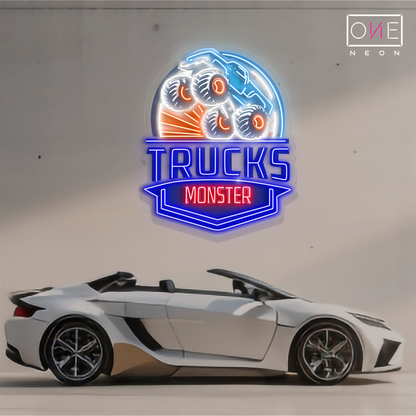 Trucks Monster Artwork Led Neon Sign