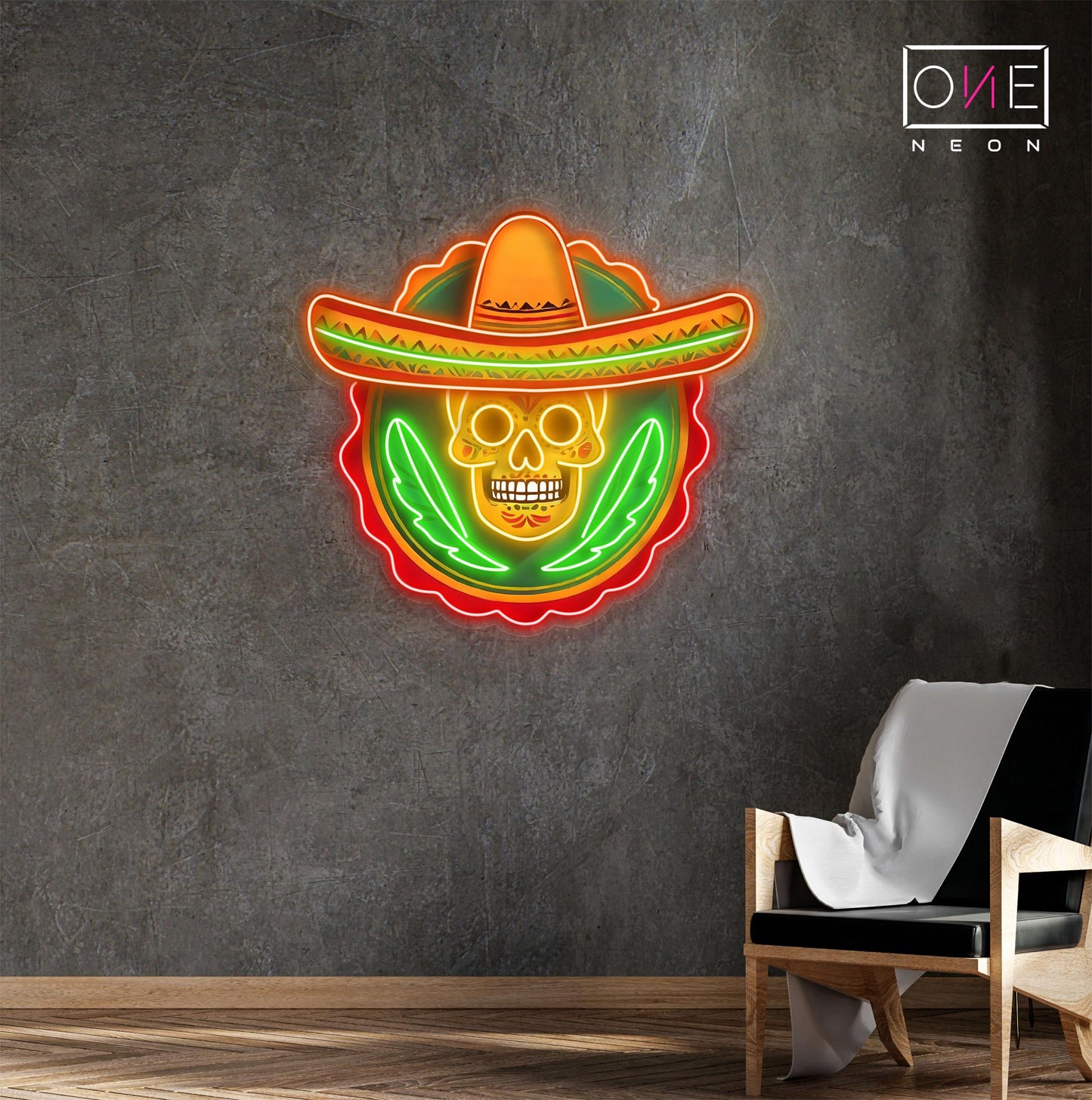 Calavera Skull Artwork Led Neon Sign