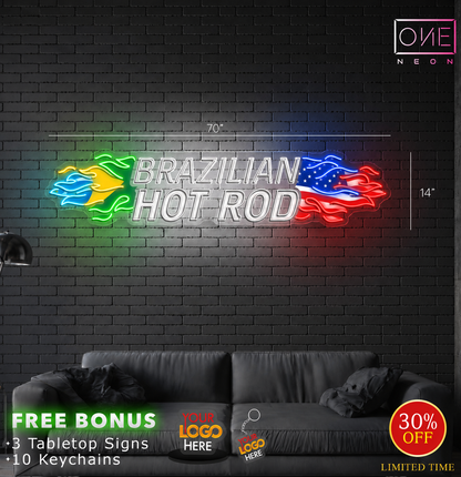 BRAZILIAN HOT ROD | LED Neon Sign