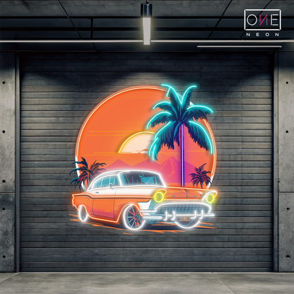 Sunset Car Artwork Led Neon Sign