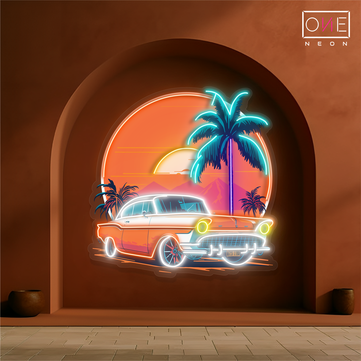 Sunset Car Artwork Led Neon Sign