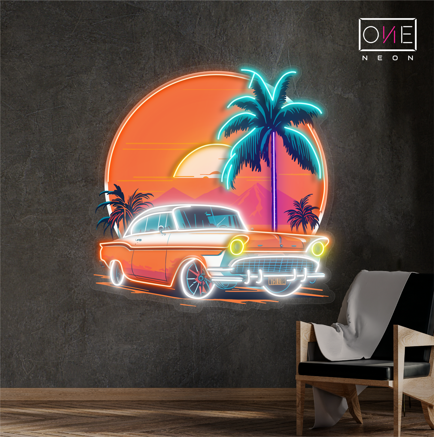 Sunset Car Artwork Led Neon Sign