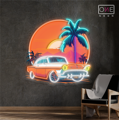 Sunset Car Artwork Led Neon Sign