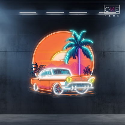 Sunset Car Artwork Led Neon Sign