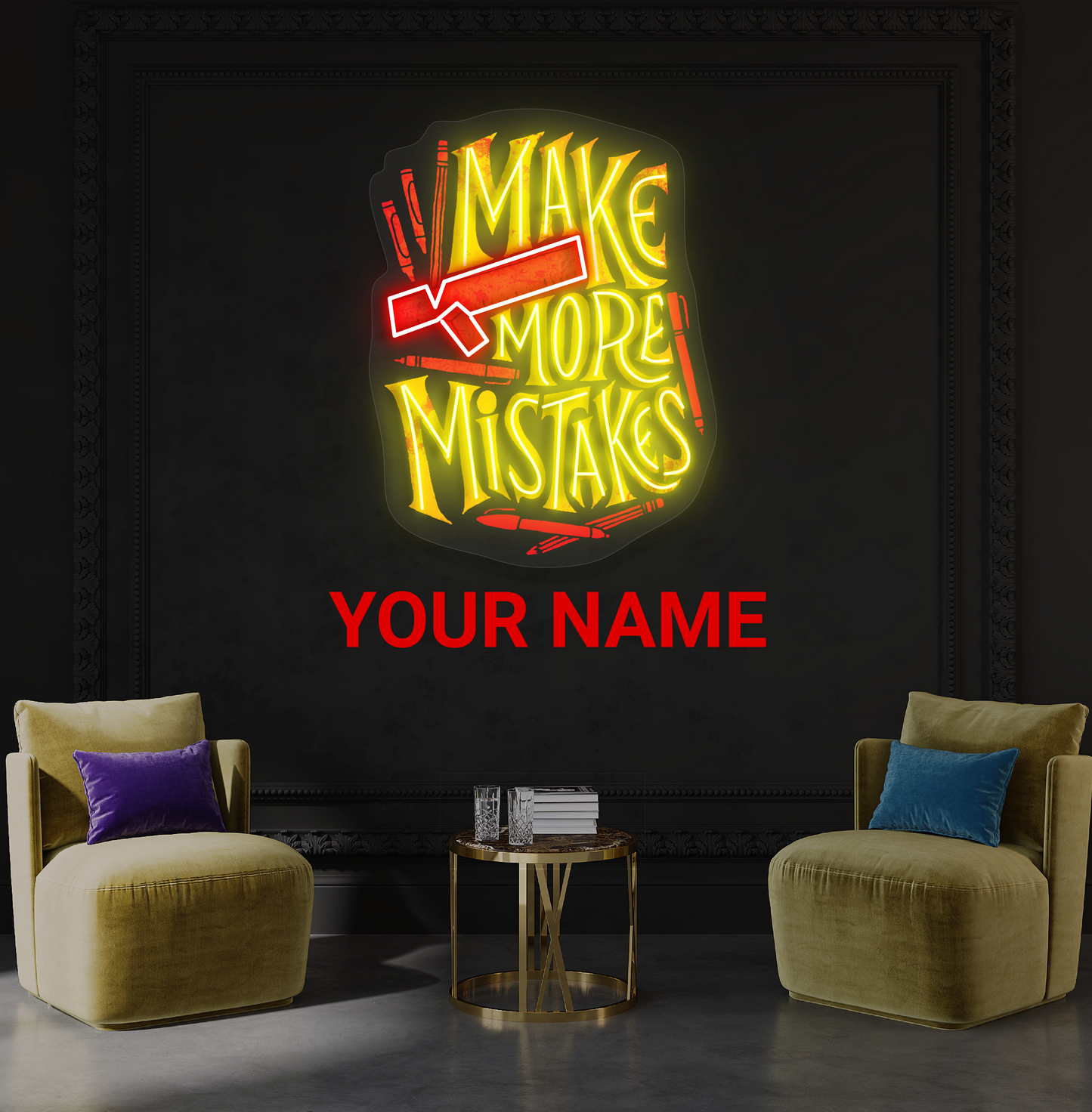 Make More Mistakes Artwork Led Neon Sign