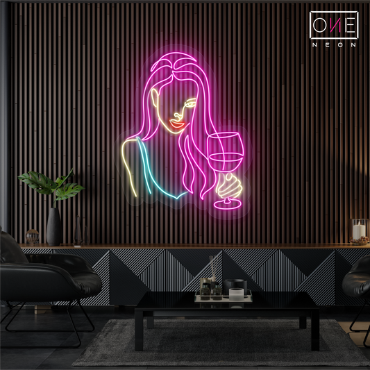 Wine & Glamour Artwork Led Neon Sign