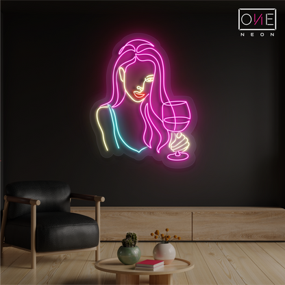 Wine & Glamour Artwork Led Neon Sign