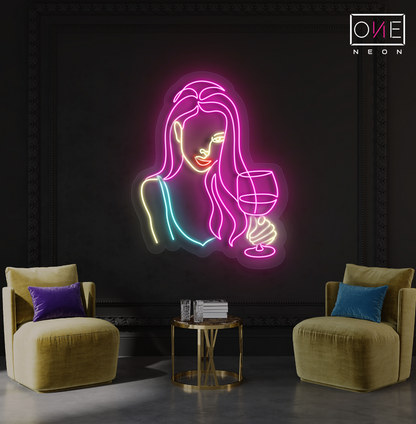 Wine & Glamour Artwork Led Neon Sign