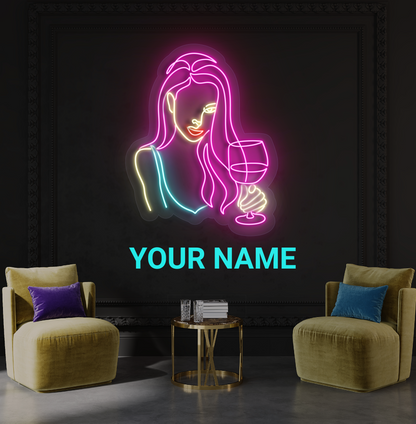 Wine & Glamour Artwork Led Neon Sign