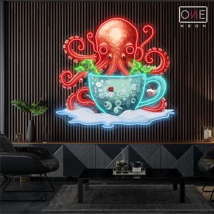 Octo Coffee Artwork Led Neon Sign