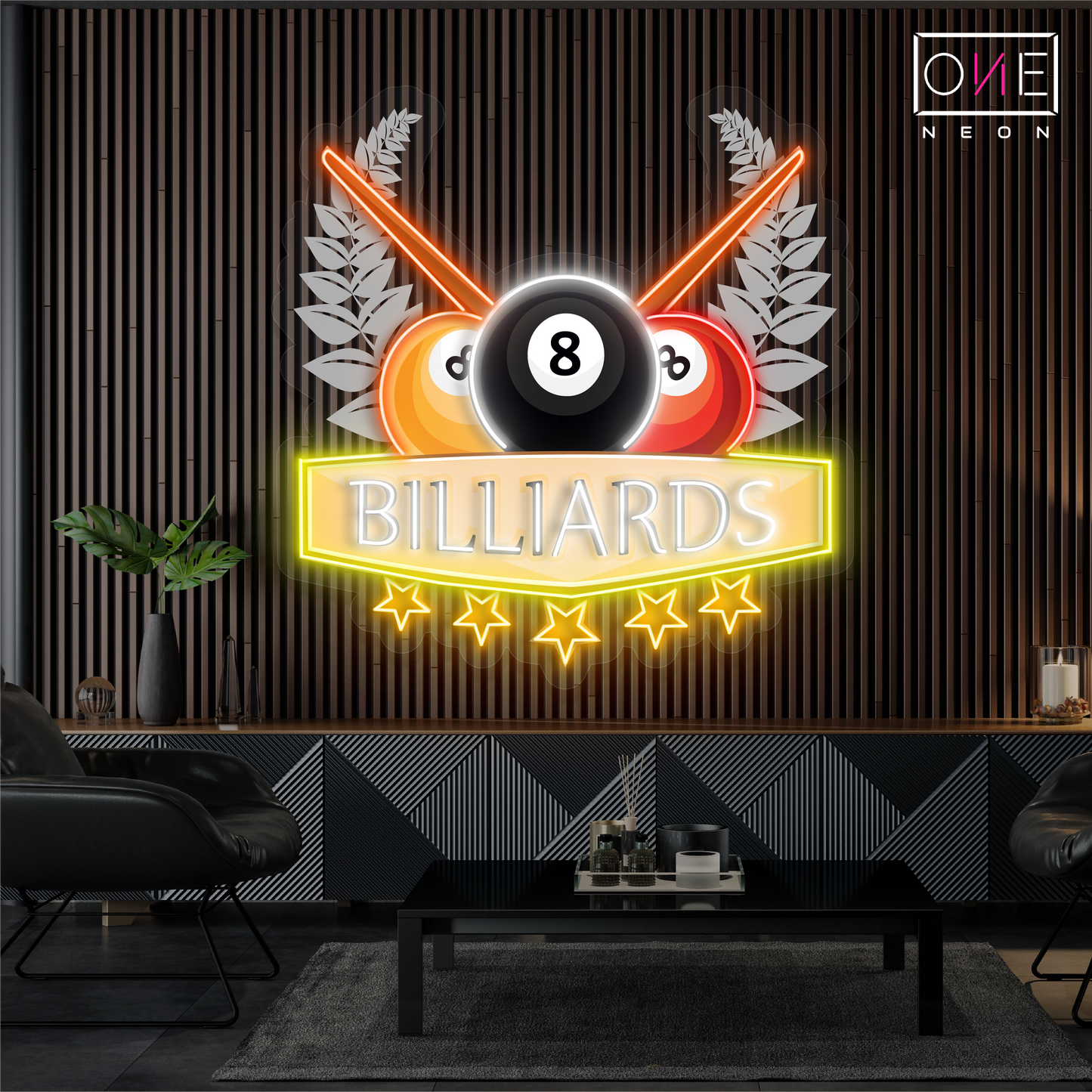 Champion's Billiards Artwork Led Neon Sign